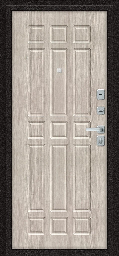 Входная дверь Любо Мини/BChrome Антик Медный/Cappuccino Melinga BR6221 внутренняя сторона