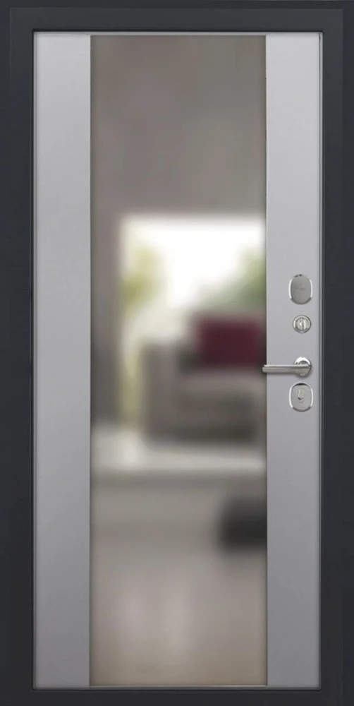 Входная дверь ДвериПРО Аура Алиса (16мм, ПВХ софт грей, зеркало) DPRO200130 внутренняя сторона