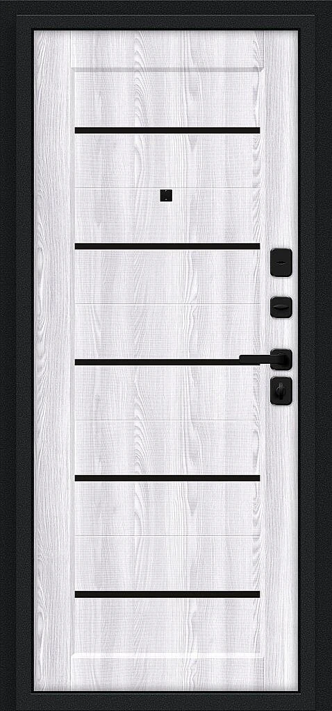 Входная дверь Борн/SBlack Букле черное/Riviera Ice BR6184 внутренняя сторона