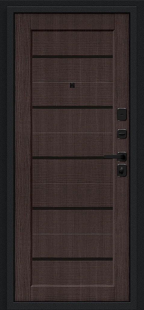 Входная дверь Борн/SBlack Букле черное/Wenge Melinga BR6185