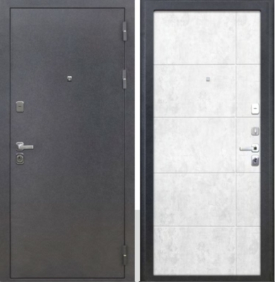Дверь Цербер MD Квадро ант.серебро  бетон снежный