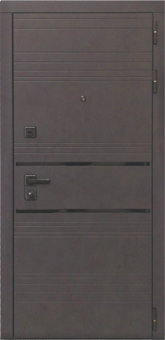 Входная дверь L-43 СБ-1 (ст. белое, 16мм, беленый дуб) внешняя сторона