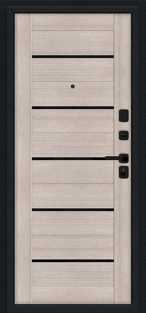 Входная дверь Грид Букле черное/Cappuccino Melinga BR5609 внутренняя сторона