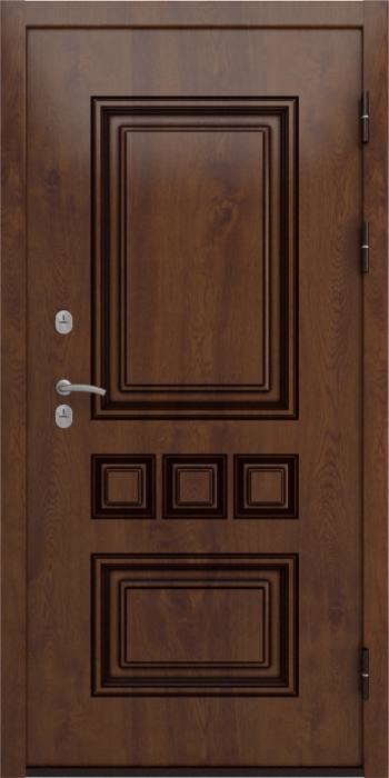 Входная дверь Аура ФЛ-677 (10мм, белый матовый) внешняя сторона