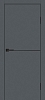 Межкомнатная дверь P-19 AL черный молдинг Графит матовый