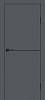 Межкомнатная дверь P-19 AL черный молдинг Графит матовый
