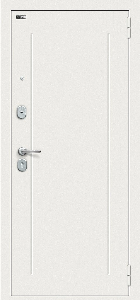 Входная дверь Флэш Kale Шагрень белая/Off-white BR5004 внешняя сторона